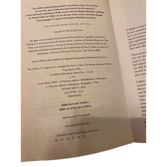 A Million a Little Pieces by James Frey Paperback Book 2003 - Picture 8 of 13